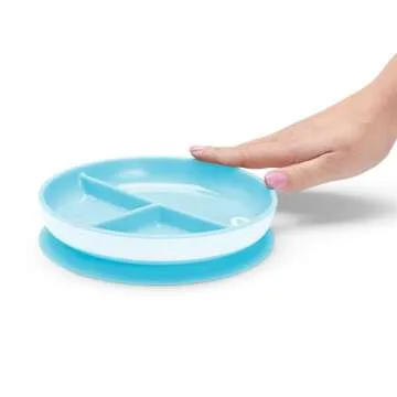Munchkin Stay Put Suction Plates for Toddlers, 3 Sections