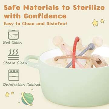 HHMY Teething Toys for Babies 3-6-12-36 Months,Soft Silicone Montessori Toys for Baby Toys 6 to 12 Months Baby Chew Toys Baby Rattle Teether Toddlers Sensory Toys Baby Girls Boys Gift Dark