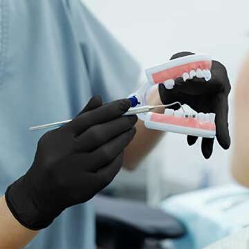 GMG SINCE1988 Exam Gloves,Black Disposable Gloves Nitrile Gloves - Latex Free Powder Free 50 Pack,4 Mil Household Cleaning Gloves