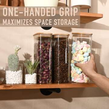 D2scrma 64oz Airtight Glass Storage Containers Set of 3