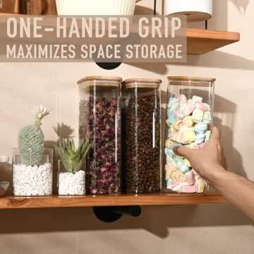 D2scrma 64oz Airtight Glass Storage Containers Set of 3