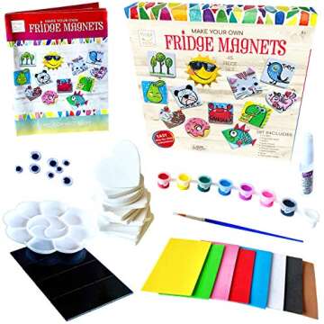 Hapinest DIY Mini Magnetic Tiles Fridge Magnet, Make Your Own Mini Magnet Tiles DIY Art & Craft Kit,...