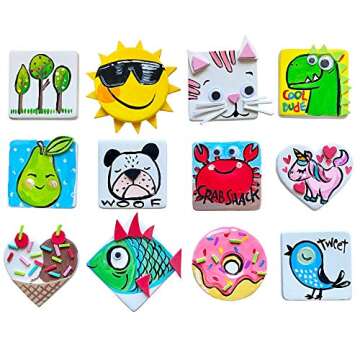 Hapinest DIY Mini Magnetic Tiles Fridge Magnet, Make Your Own Mini Magnet Tiles DIY Art & Craft Kit, Fun & Creative Birthday Gift for Girls Boys Teens, Arts and Crafts for Kids Ages 8-12 13 Years & Up
