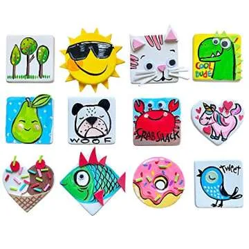 Hapinest DIY Mini Magnetic Tiles Fridge Magnet, Make Your Own Mini Magnet Tiles DIY Art & Craft Kit, Fun & Creative Birthday Gift for Girls Boys Teens, Arts and Crafts for Kids Ages 8-12 13 Years & Up