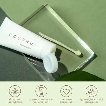 Coconu Hemp Infused Body Oil | Organic Coconut Oil Based | Couples Massage Oil & for Personal Use | No Added Fragrance & Flavor | 3 0z