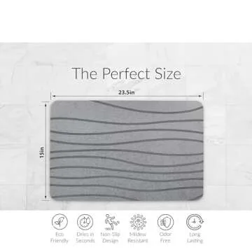 Shower Stone Bath Mat, 23.5 x 15 Inches Mat by Diamond Ci, Set of 3 Drying Stone Bath Mats for Bathr...