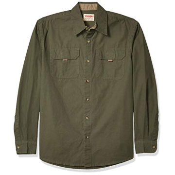 Wrangler Authentics Long Sleeve Canvas Shirt for Men