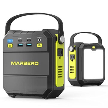 MARBERO Portable Power Station 83Wh Small Generator Solar Power Bank Peak 120W Camping Laptop Charger Emergency Battery Pack with AC Outlet 4 USB Ports with Flashlight for Outdoor Home Travel