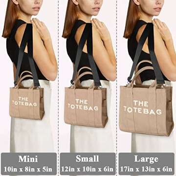 Rezido The Tote Bag for Women Crossbody Canvas Tote Bag Traveler Handbag Zipper Canvas Tote Bag