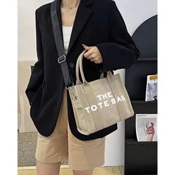 Rezido The Tote Bag for Women Crossbody Canvas Tote Bag Traveler Handbag Zipper Canvas Tote Bag