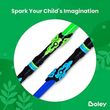 Boley Dual Light Saber Set – Blue & Green Extendable LED Toy Swords for Kids – Interactive Sound Light-Up Playset – Fun Dueling Swords for Sci-Fi Cosplay and Pretend Play – Ages 3+