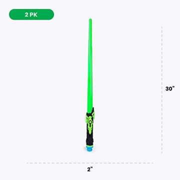 Boley Dual Light Saber Set – Blue & Green Extendable LED Toy Swords for Kids – Interactive Sound Light-Up Playset – Fun Dueling Swords for Sci-Fi Cosplay and Pretend Play – Ages 3+