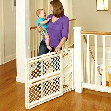 Toddleroo by North States Supergate Ergo Child Gate, Baby Gate for Stairs and Doorways. Includes Wal...