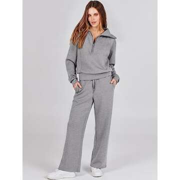 ANRABESS Women 2 Piece Outfits Sweatsuit Oversized Sweatshirt Sweatpants Tracksuit Sweat Lounge Matc...