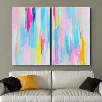 SIGNLEADER Framed Canvas Print Wall Art Set - 2 Panels of Vibrant Digital Art