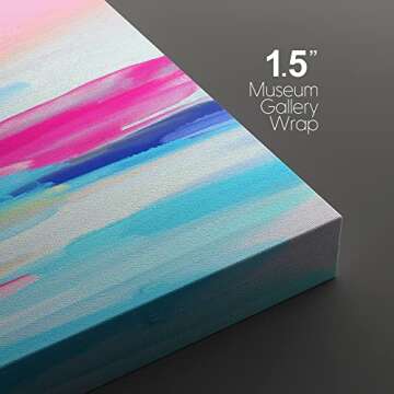 Vibrant Blue Pink Abstract Canvas Art Set - 16"x24"