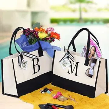 VANESSA ROSELLA Monogram Tote Bag - Custom Cotton Style