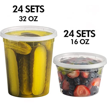 JoyServe Deli Food Containers with Lids - 48 Sets