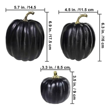 Artificial Black Pumpkins for Halloween Thanksgiving Decor