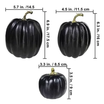 Artificial Black Pumpkins for Halloween Thanksgiving Decor