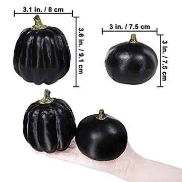 Artificial Black Pumpkins for Halloween Thanksgiving Decor