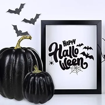 Artificial Black Pumpkins for Halloween Thanksgiving Decor