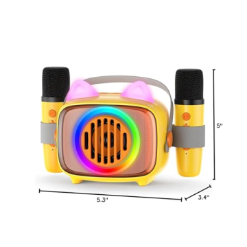 BIGASUO Karaoke Machine with 2 Wireless Microphones