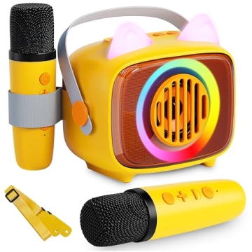 BIGASUO Karaoke Machine with 2 Wireless Microphones