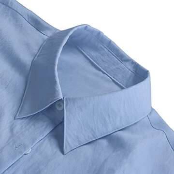 Ulekuke Womens 2 Piece Outfits Casual Loungewear Sets Stripe Long Sleeve Shirt And Loose High Waisted Mini Shorts Set(BU-L)