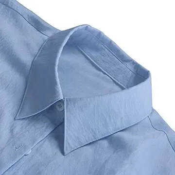 Ulekuke Womens 2 Piece Outfits Casual Loungewear Sets Stripe Long Sleeve Shirt And Loose High Waisted Mini Shorts Set(BU-L)