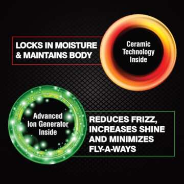 CHI Volumizer 4-in-1 Blowout Brush, Hair Dryer Creates Smooth, Silky & Shiny Hair, Four Interchangeable Attachments For Versatile Styling, Black