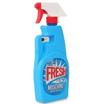 Soft Silicone Fresh Blue Spray Bottle Case for iPhone 7Plus 7+ Large Size Shockproof Shock Drop Resistant Protective 3D Huge Fun Special High Fashion Luxury Designer Gift Girls Women Teens Guys Men