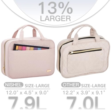 NISHEL Travel Toiletry Bag for Organized Travelers