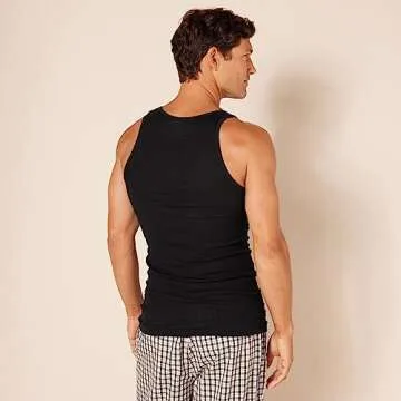 Comfortable Amazon Essentials Men's Tank Undershirts Pack of 6
