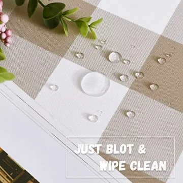 RYB HOME Buffalo Check Table Cloth - Waterproof & Washable