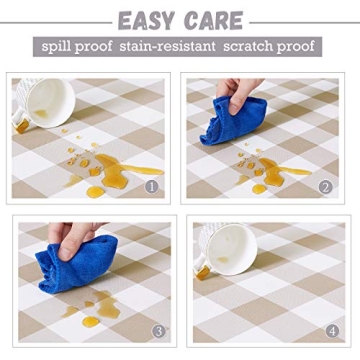 RYB HOME Buffalo Check Table Cloth - Waterproof & Washable