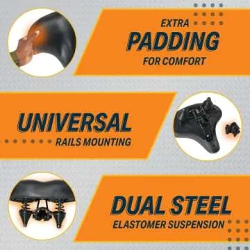 Bikeroo Extra Wide Replacement Saddle for Cyclists