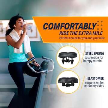 Bikeroo Extra Wide Replacement Saddle for Cyclists