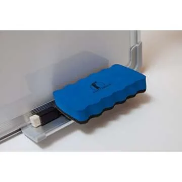 Combination Whiteboard Bulletin Board Set - 24 x 18 in Dry Erase/Cork Board with 1 Magnetic Dry Eraser, 4 Markers, 4 Magnets and 10 Thumb Tacks - Combo Tack Board White Board for Home Office Desk