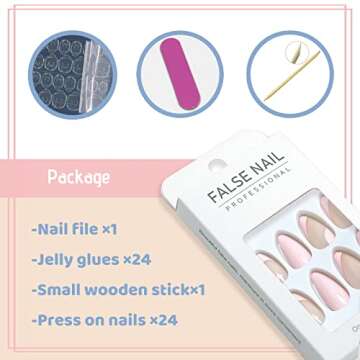Trendy YOSOMK Light Pink Press on Nails for Women