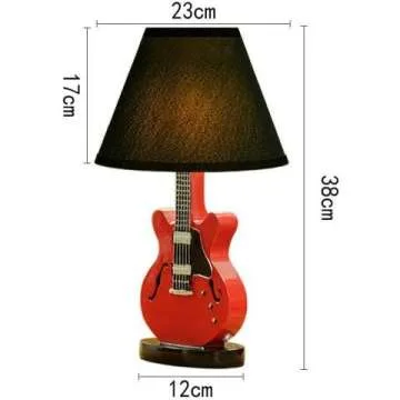 Red Guitar Lamp for Kids - Modern Minimalist Design