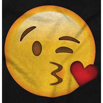 Cute Wink Blowing Kiss Heart Emoticon Womens Top Junior Graphic Tee