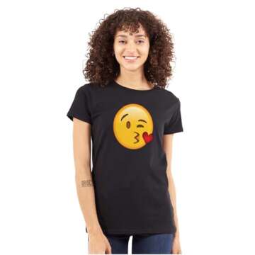 Cute Emoticon Graphic Tee for Women - Perfect Gift