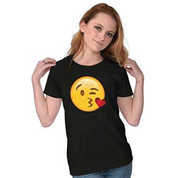 Cute Emoticon Graphic Tee for Women - Perfect Gift