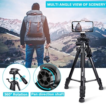 Torjim 60” Tripod - Lightweight, Versatile, Remote Ready