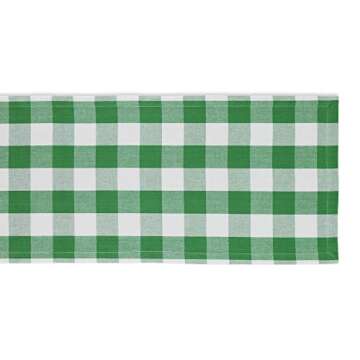 DII Buffalo Check Collection, Classic Farmhouse Table Runner, 14x72, Green & White