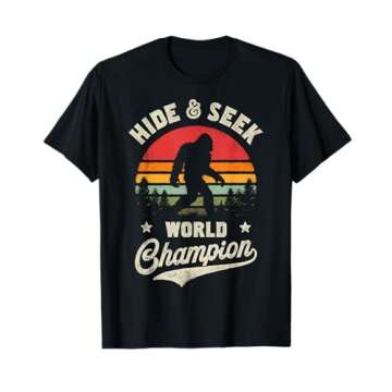 Bigfoot Hide And Seek World Champion Sasquatch Retro Vintage T-Shirt