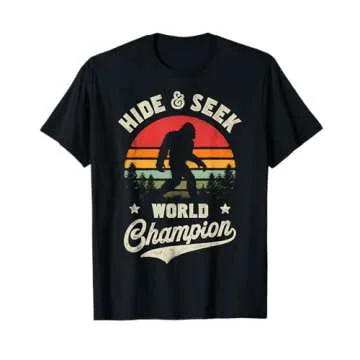 Bigfoot Hide And Seek World Champion Sasquatch Retro Vintage T-Shirt