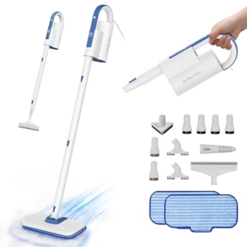 7 in 1 Steam Mop with Attachments for All Surfaces, Detachable Handheld Cleaner Included