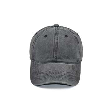 Unisex Vintage Washed Baseball-Cap Twill Adjustable Dad Hat Womens Cotton Low Profile Baseball Cap U...